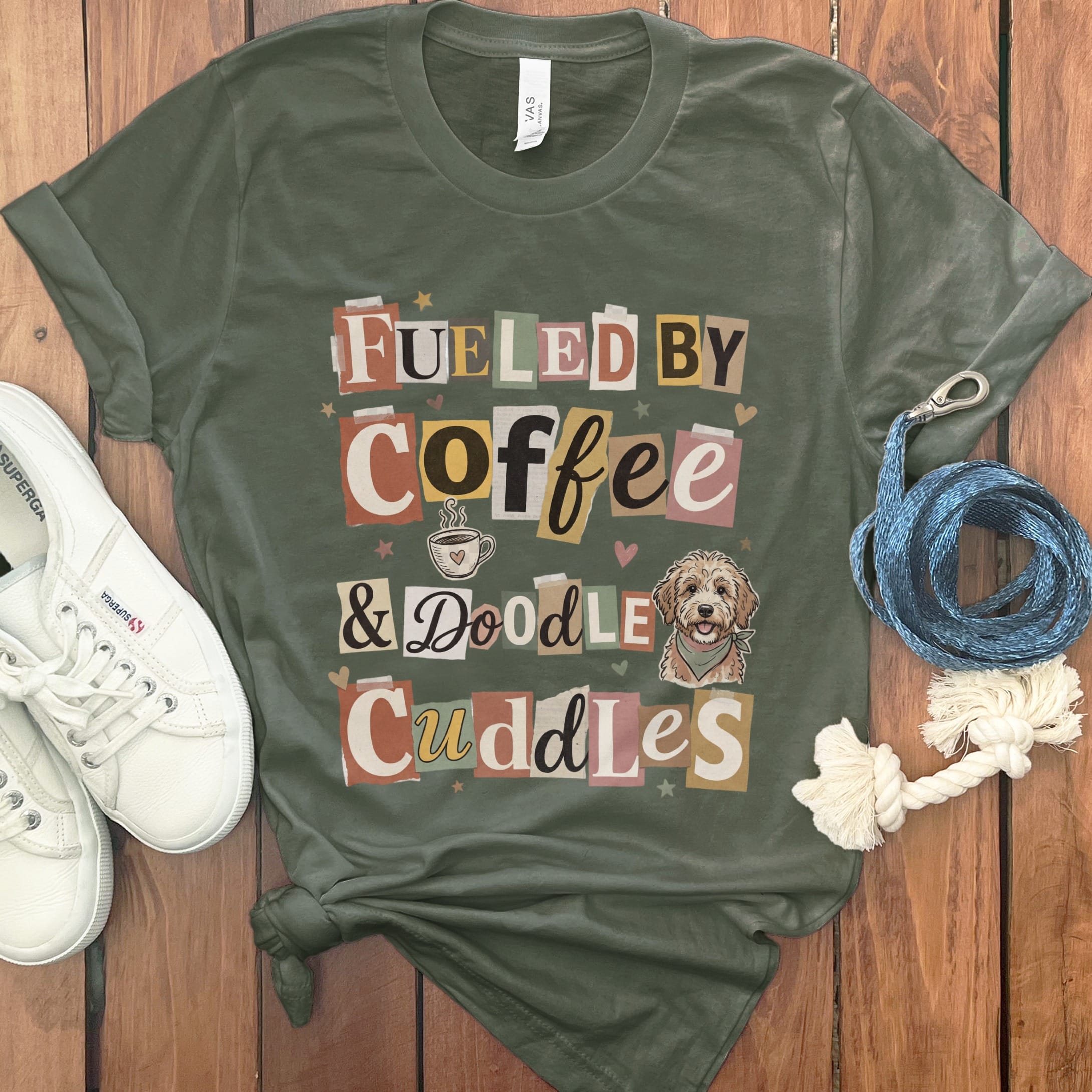 Ransom Fueled Doodle T-Shirt in Military Green / S by Puppy Jo