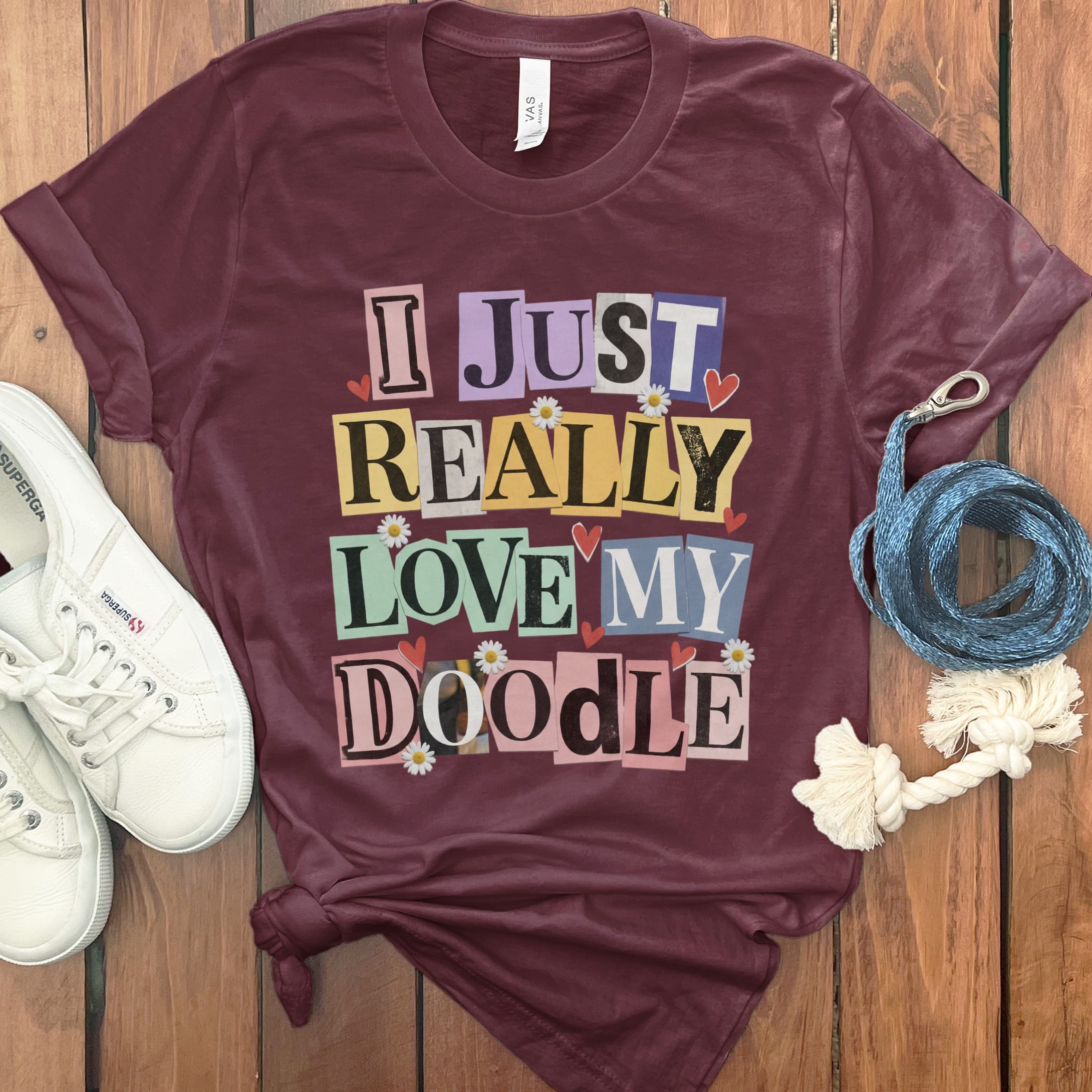 Ransom Love Doodle T-Shirt in Maroon / S by Puppy Jo
