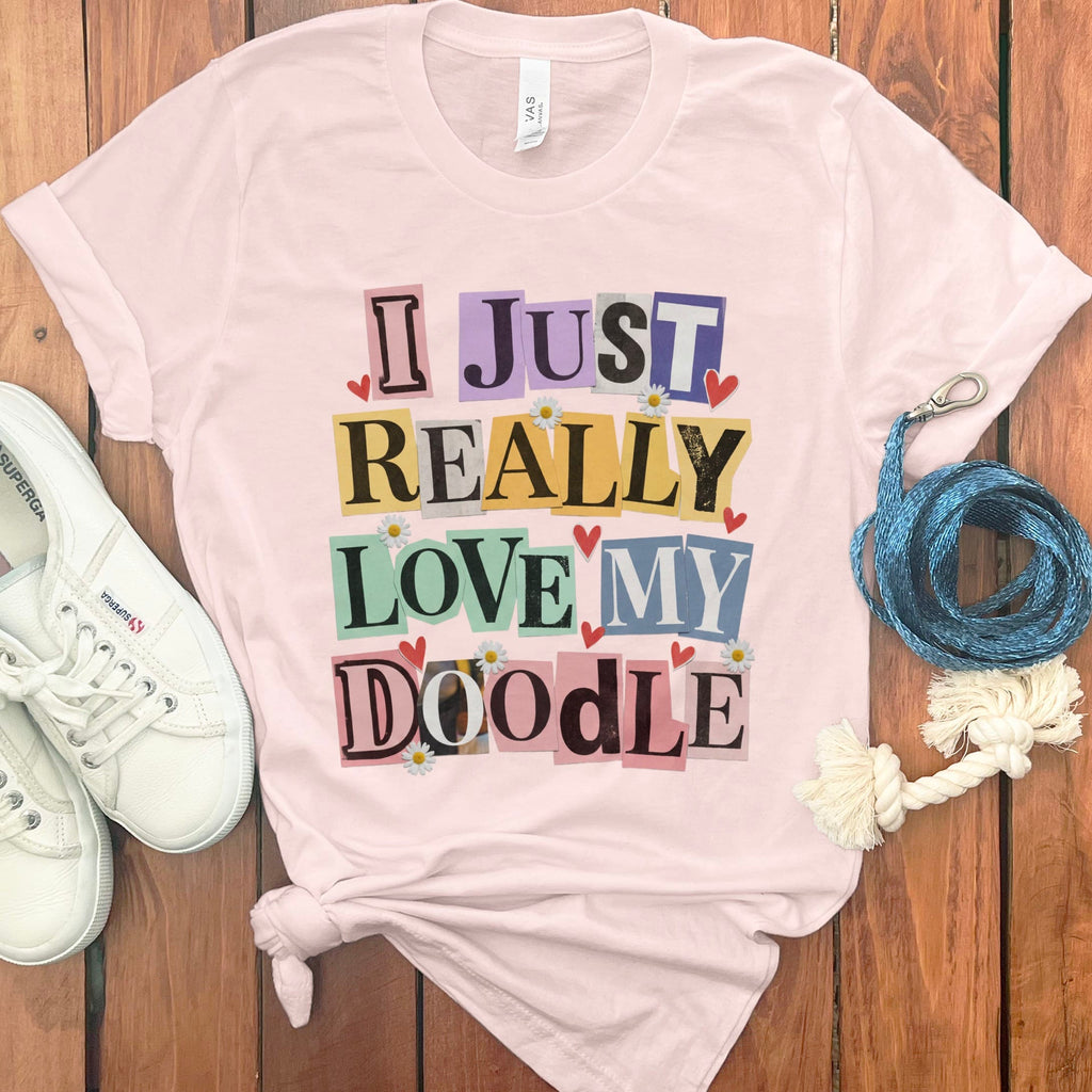 Ransom Love Doodle T-Shirt in Soft Pink / S by Puppy Jo