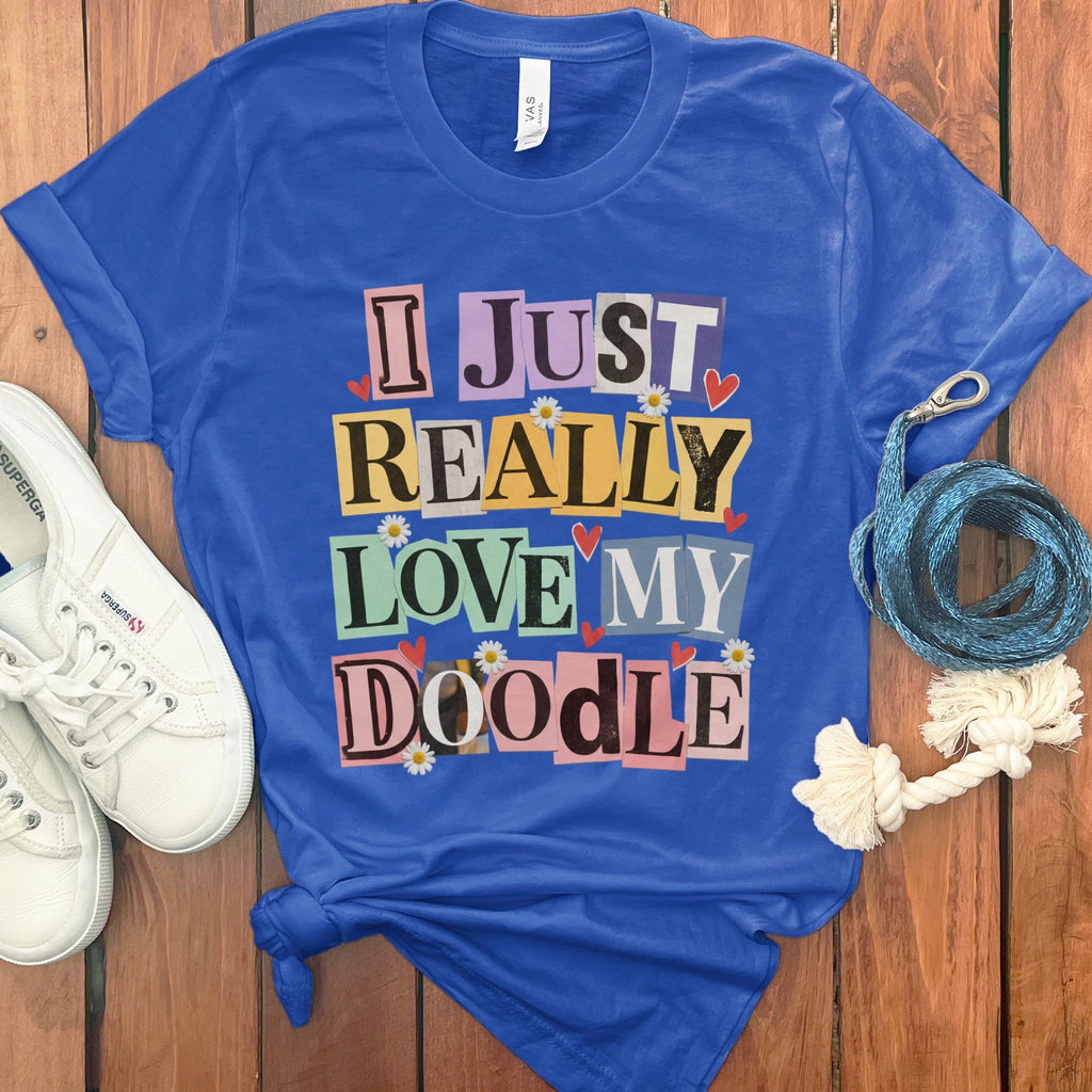 Ransom Love Doodle T-Shirt in True Royal / S by Puppy Jo