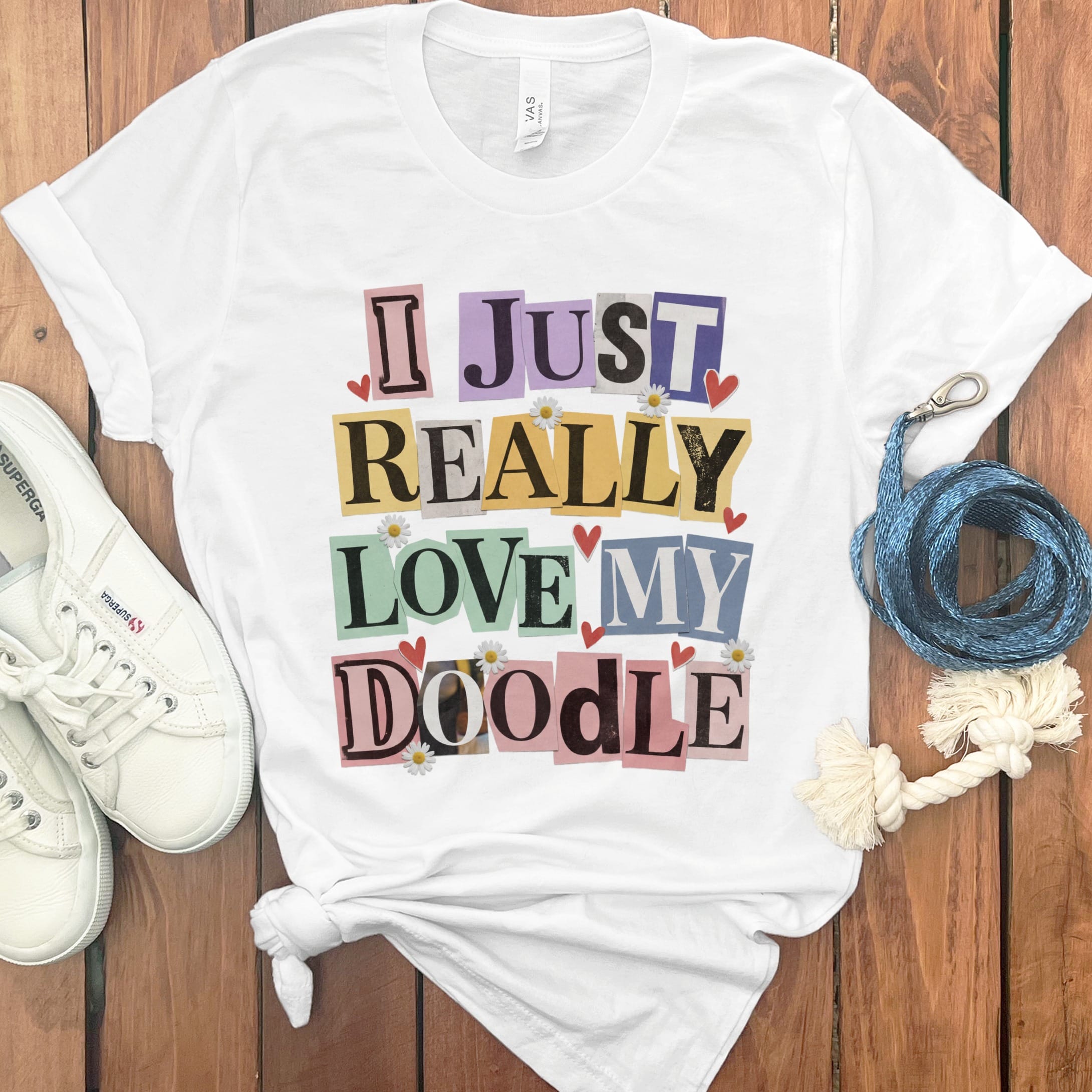 Ransom Love Doodle T-Shirt in White / S by Puppy Jo