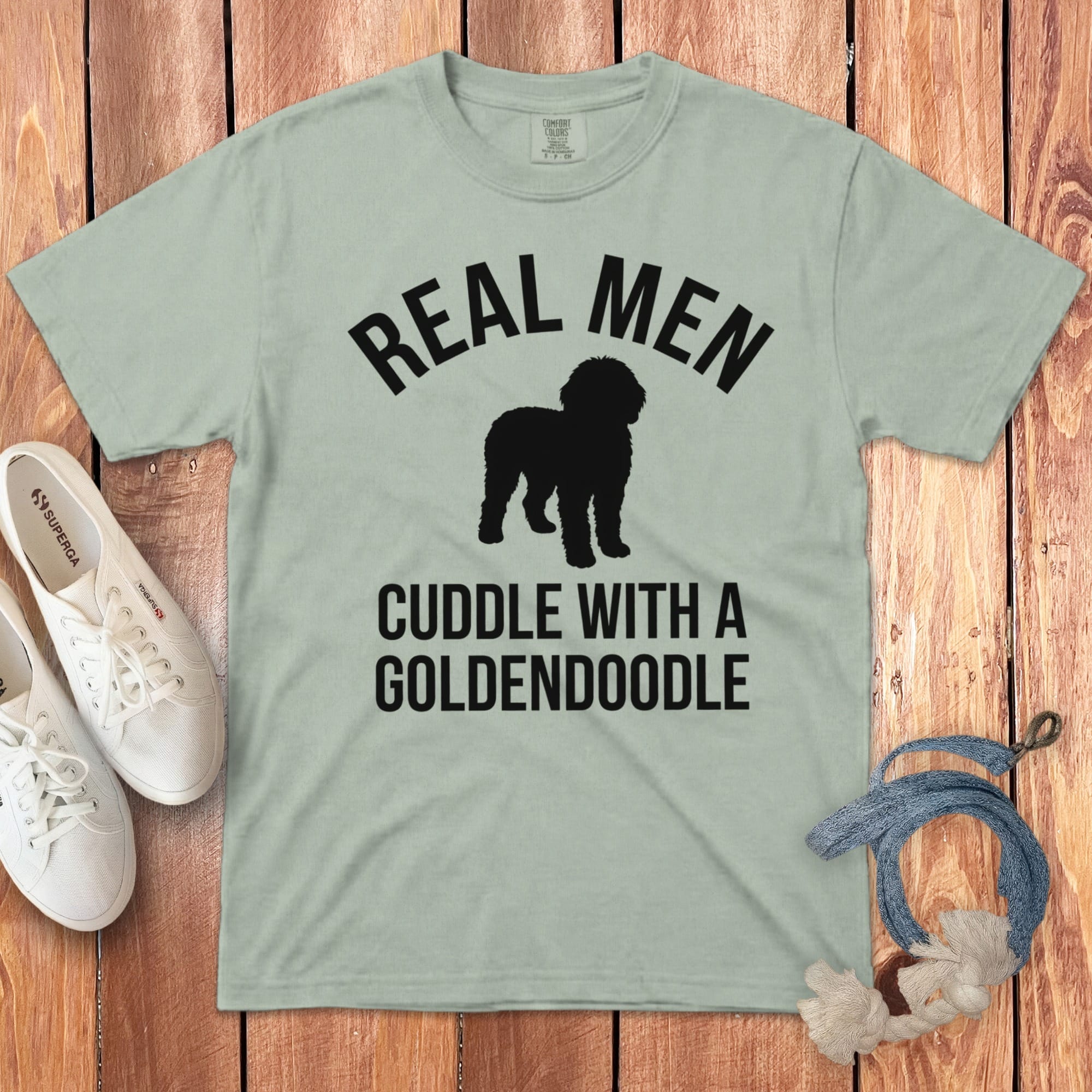 Real Men Goldendoodle Signature T-Shirt in Bay / S by Puppy Jo