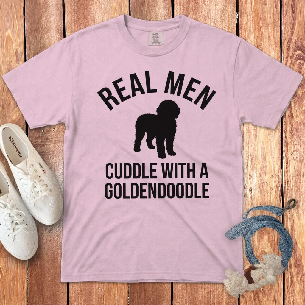 Real Men Goldendoodle Signature T-Shirt in Blossom / S by Puppy Jo