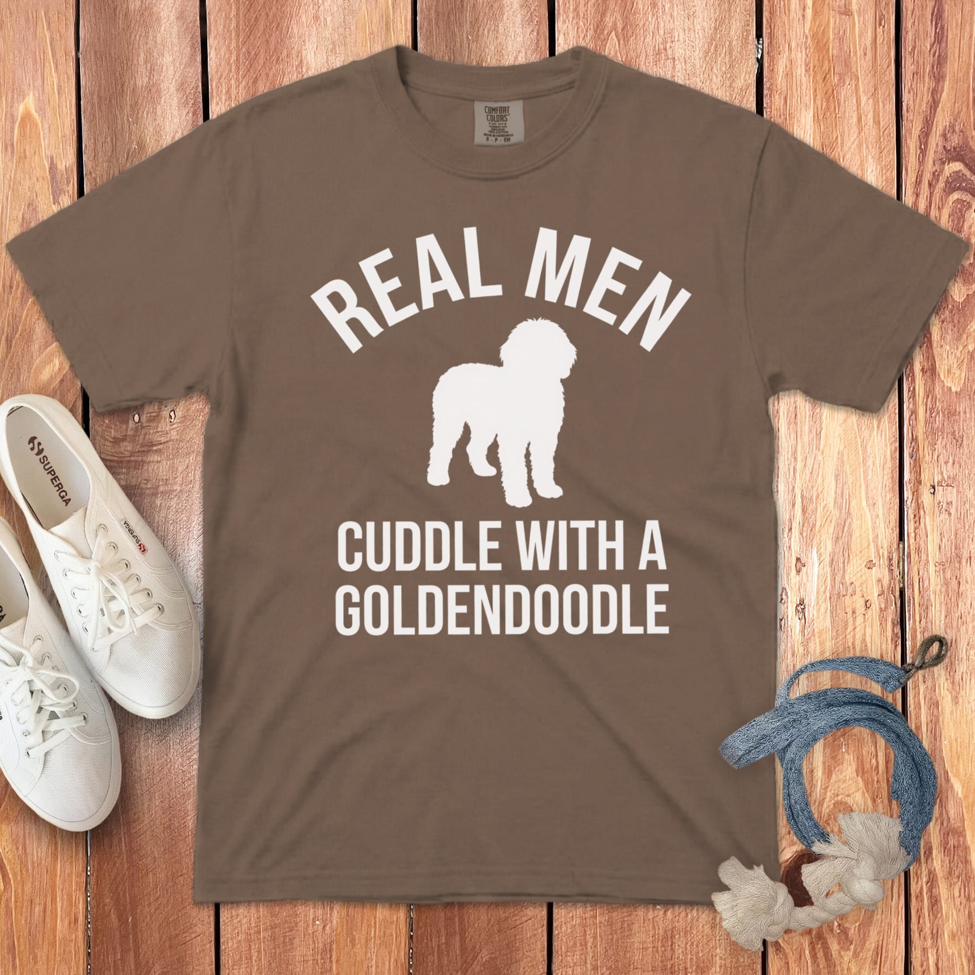 Real Men Goldendoodle Signature T-Shirt in Espresso / S by Puppy Jo