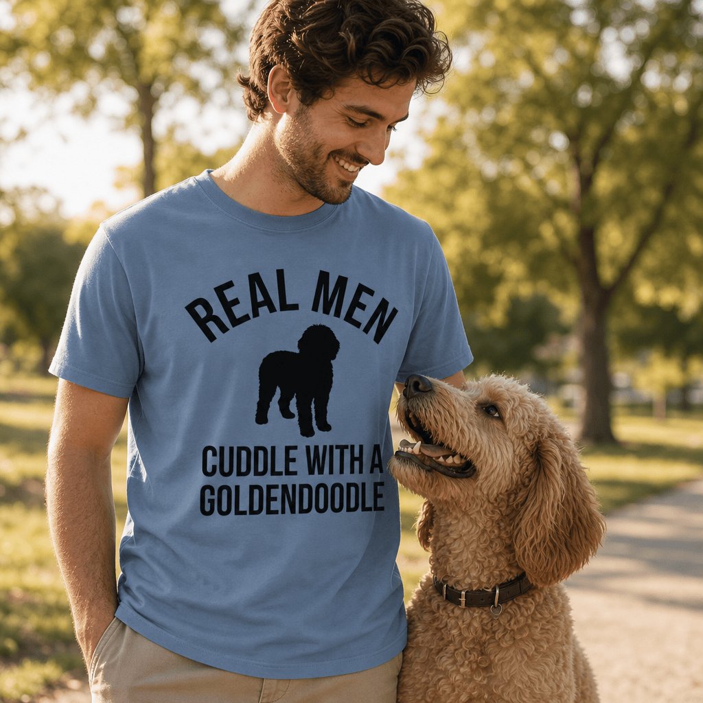 Real Men Goldendoodle Signature T-Shirt in by Puppy Jo