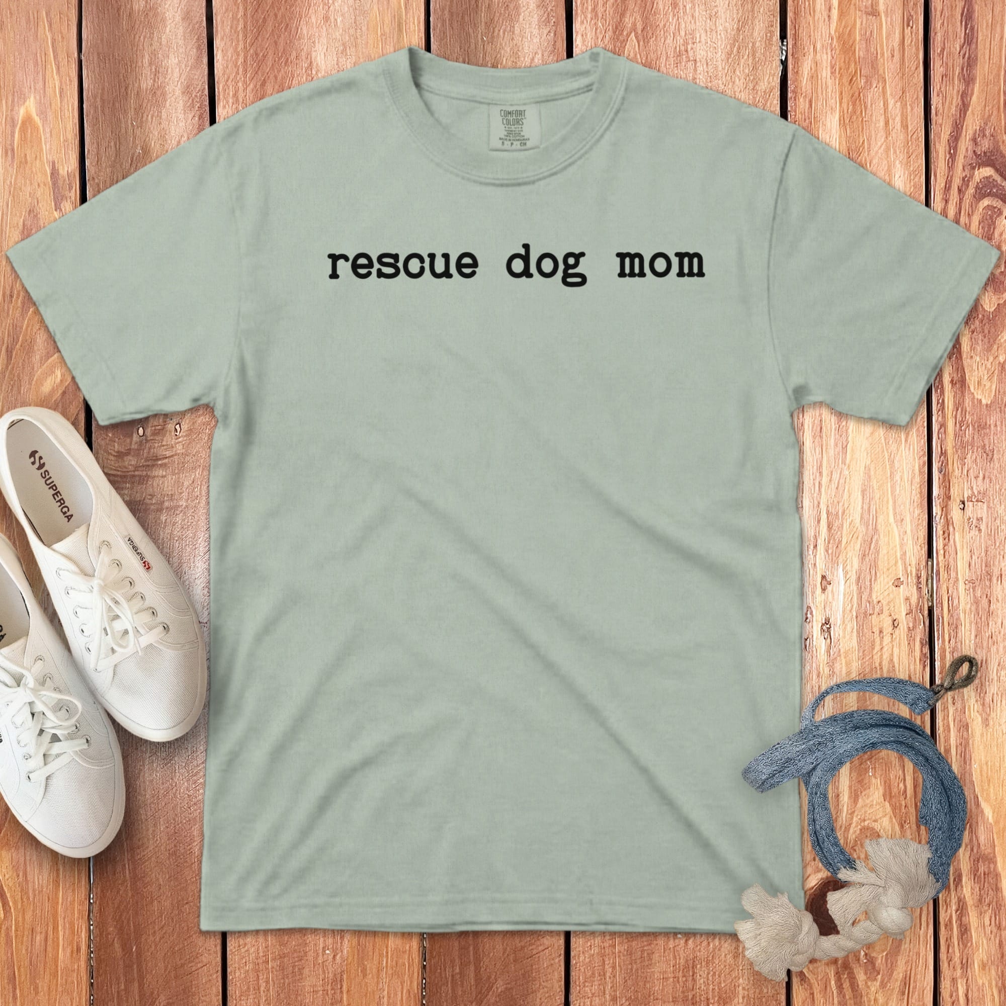 Rescue Dog Mom Signature T-Shirt in Bay / S by Puppy Jo