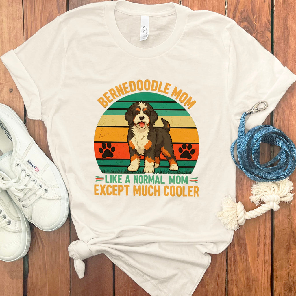 Retro Bernedoodle Mom T-Shirt in Natural / M by Puppy Jo