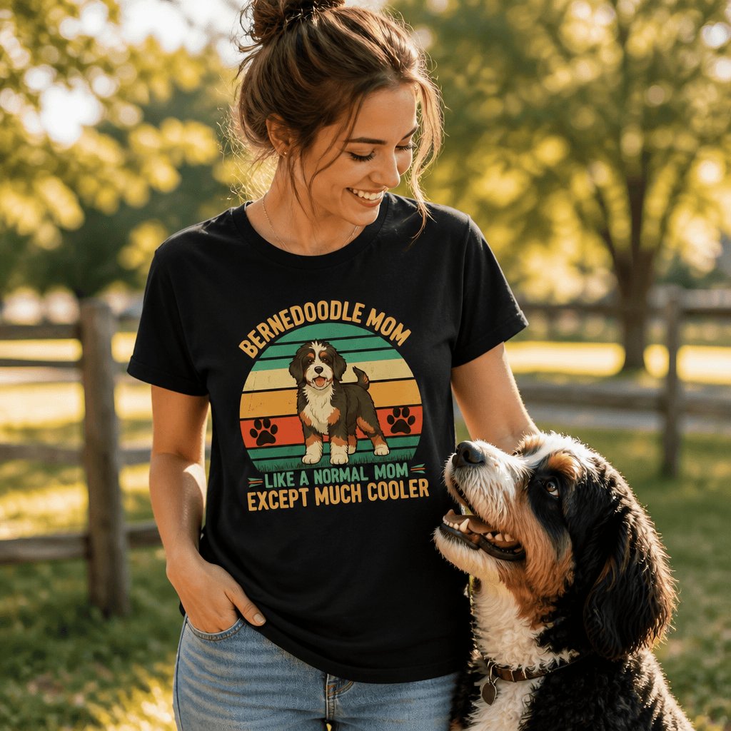 Retro Bernedoodle Mom T-Shirt in by Puppy Jo