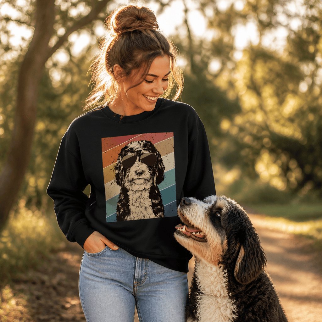 Retro Bernedoodle Sweatshirt in by Puppy Jo