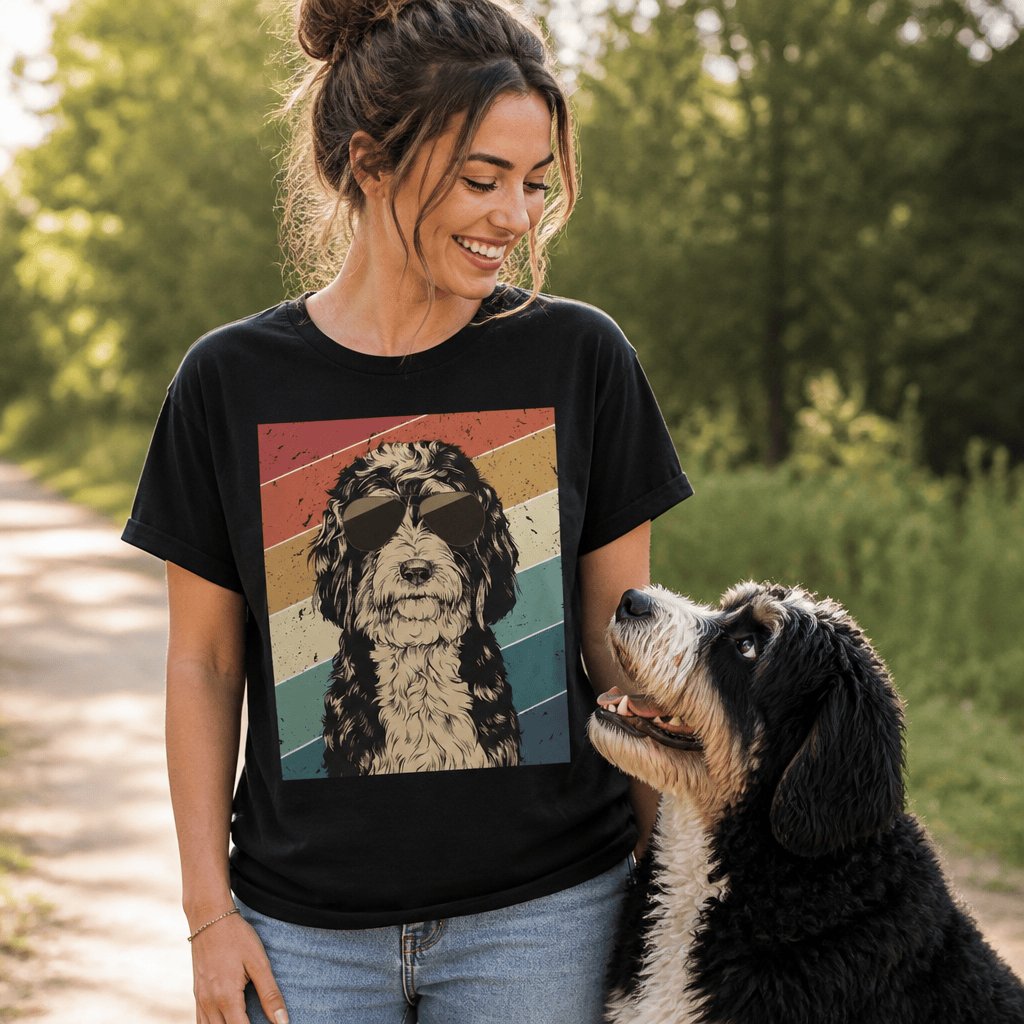 Retro Bernedoodle T-Shirt in by Puppy Jo