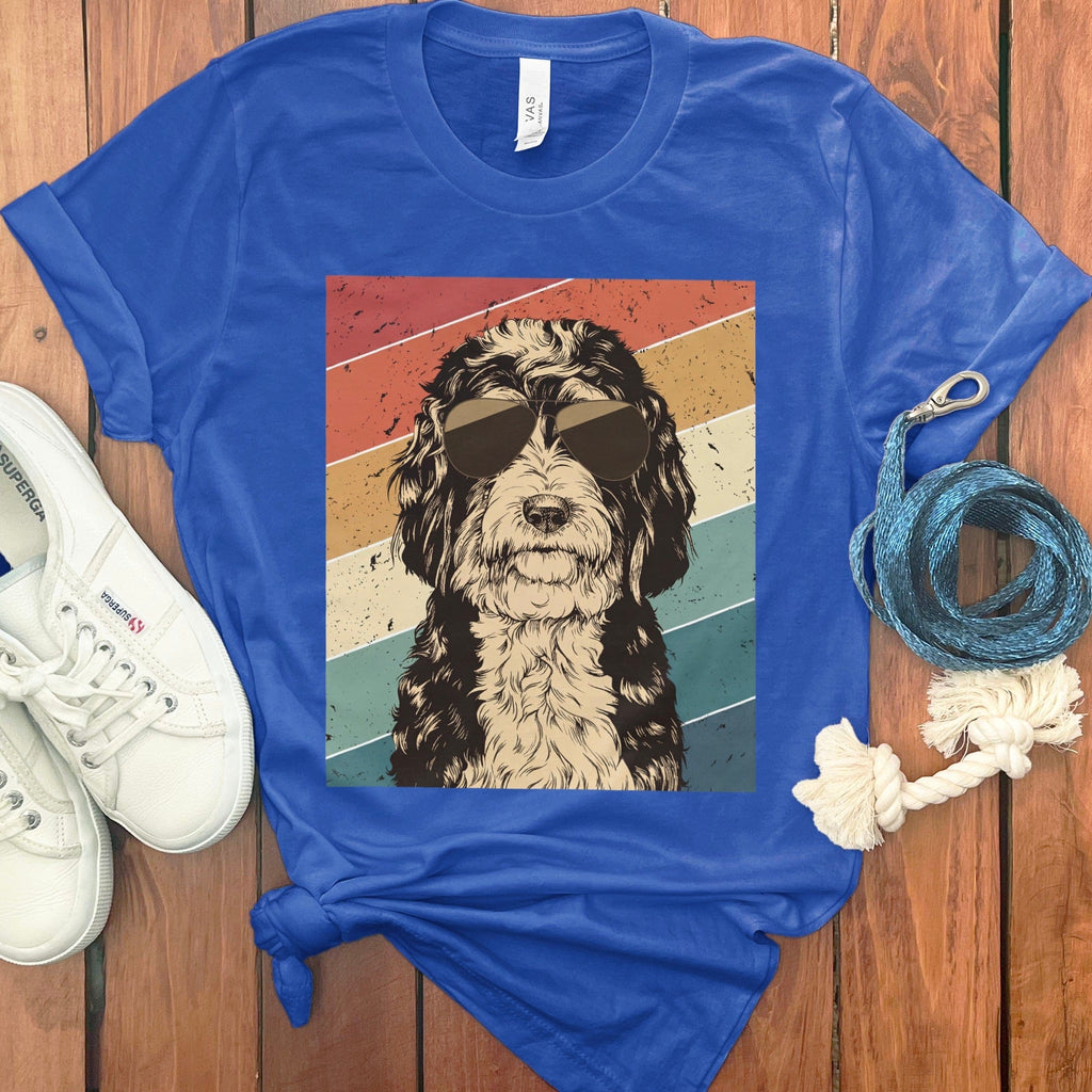 Retro Bernedoodle T-Shirt in True Royal / S by Puppy Jo
