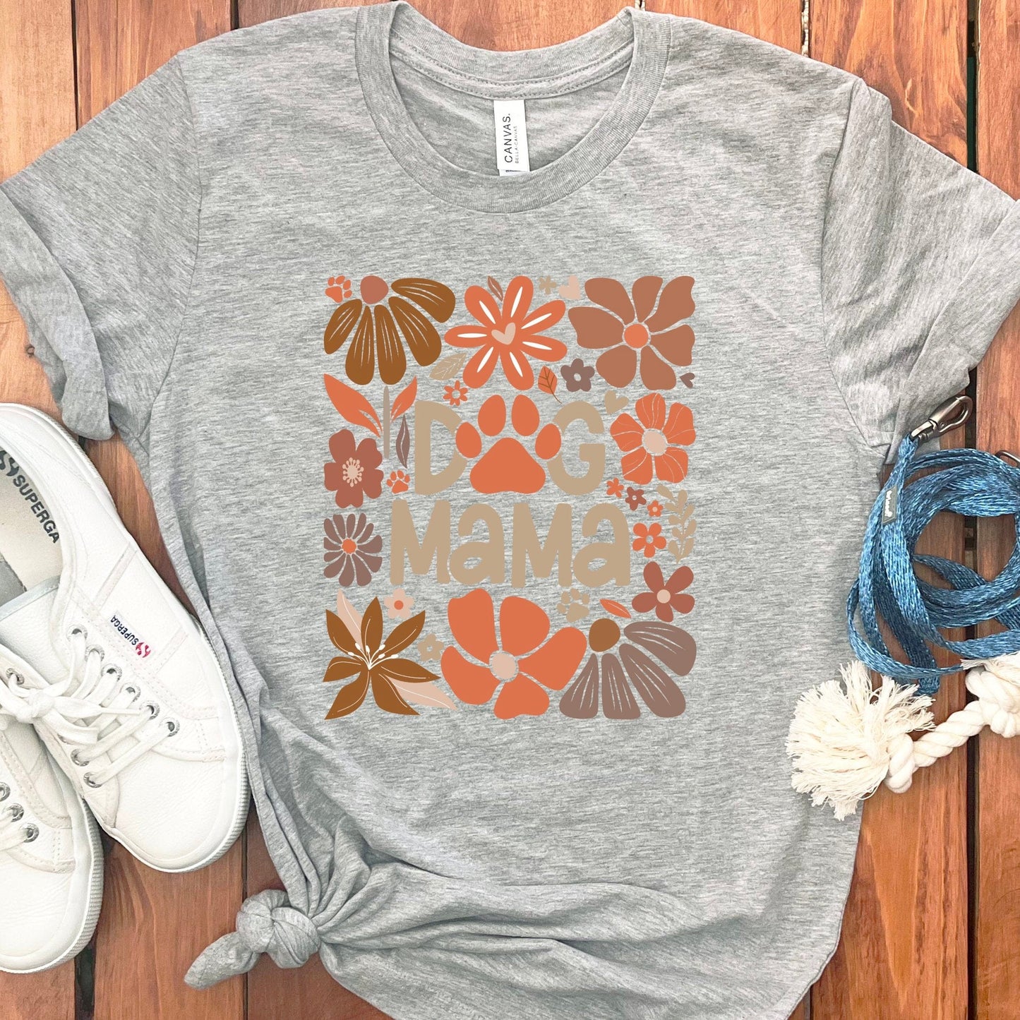 Dog Mama Floral Graphic Design T-shirt product