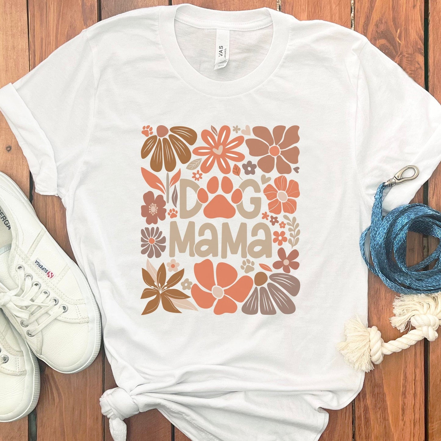 Cute Floral Dog Mama Design Graphic T-shirt product