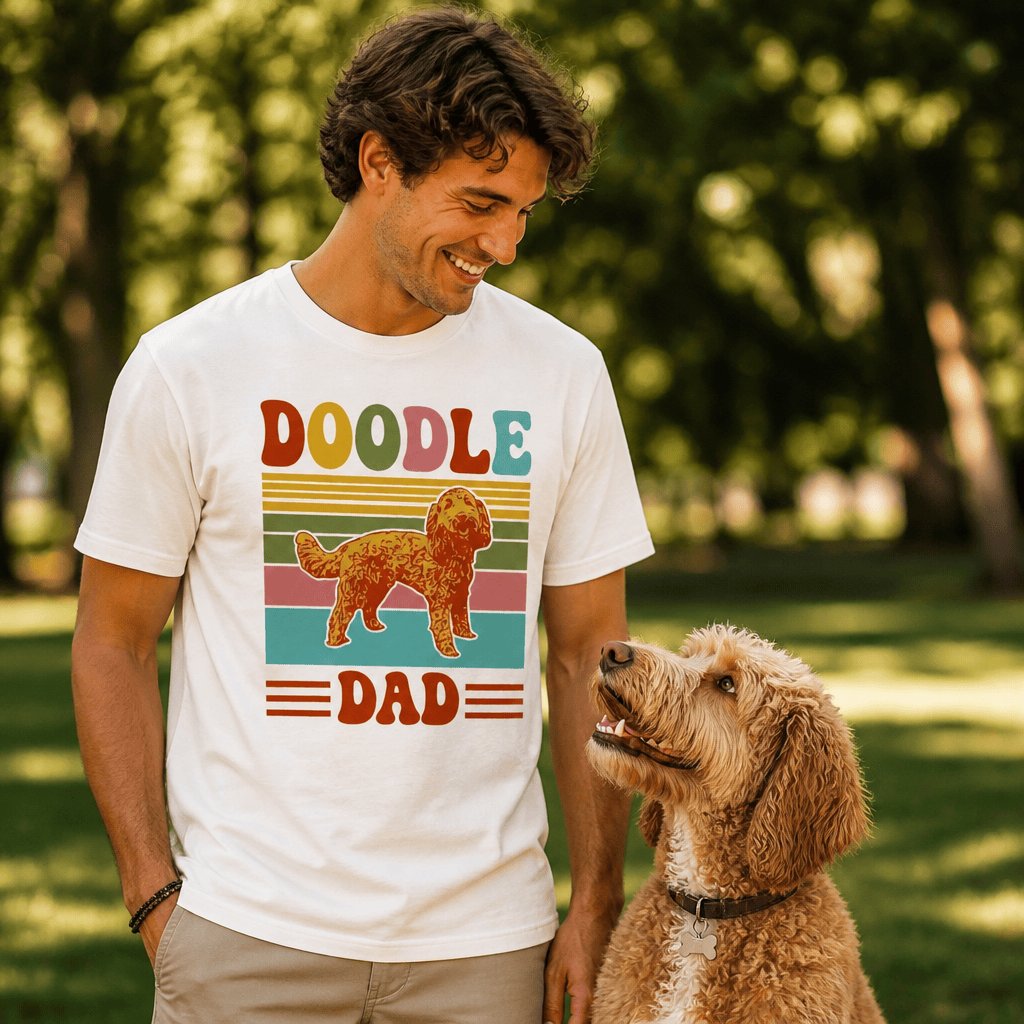 Retro Colored Doodle Dad T-Shirt in by Puppy Jo