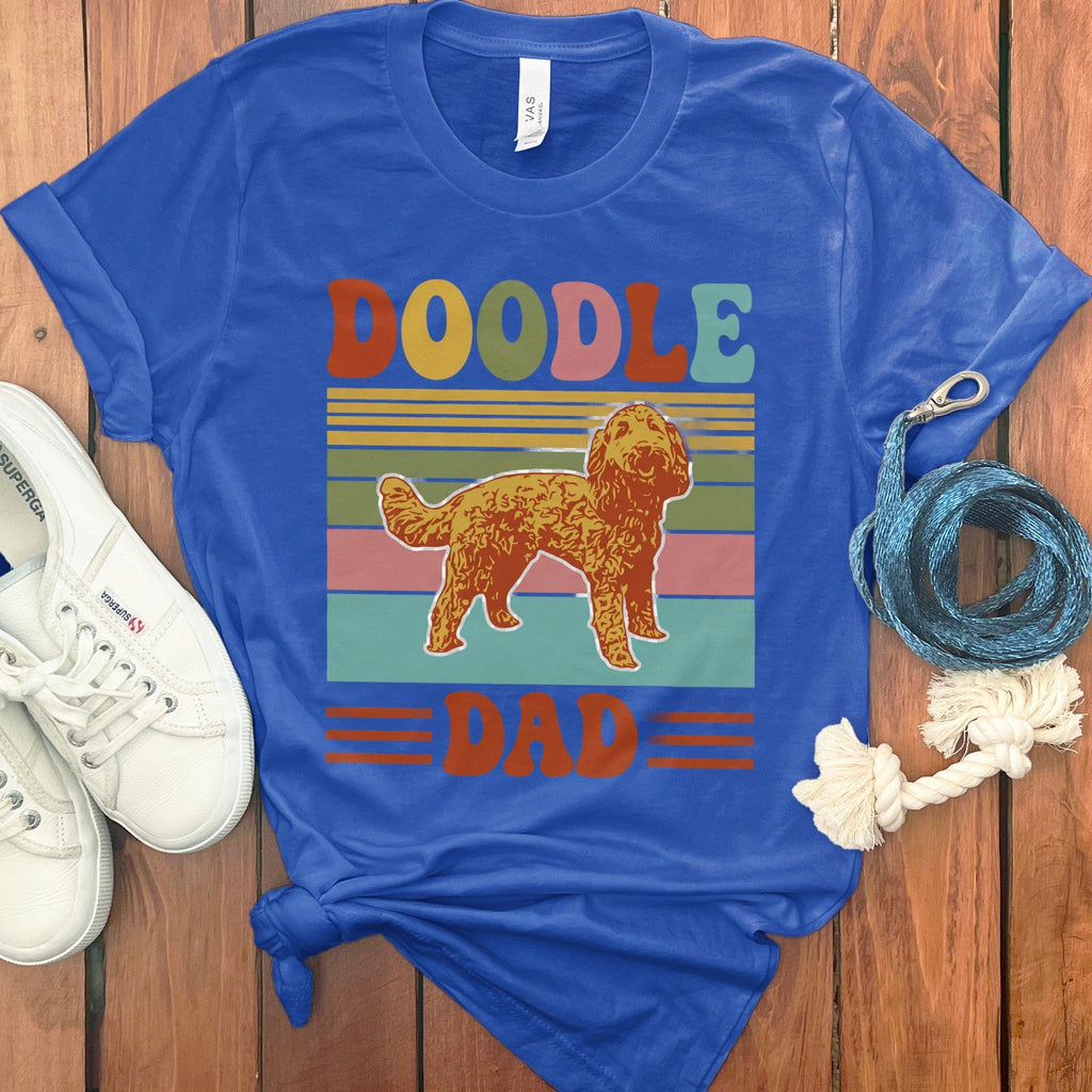 Retro Colored Doodle Dad T-Shirt in True Royal / S by Puppy Jo