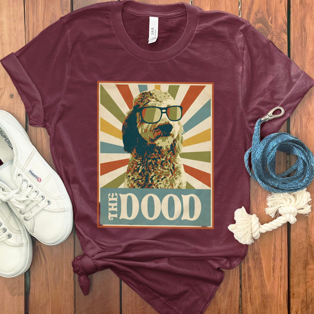 Retro Cool The Dood T-Shirt in Maroon / S by Puppy Jo