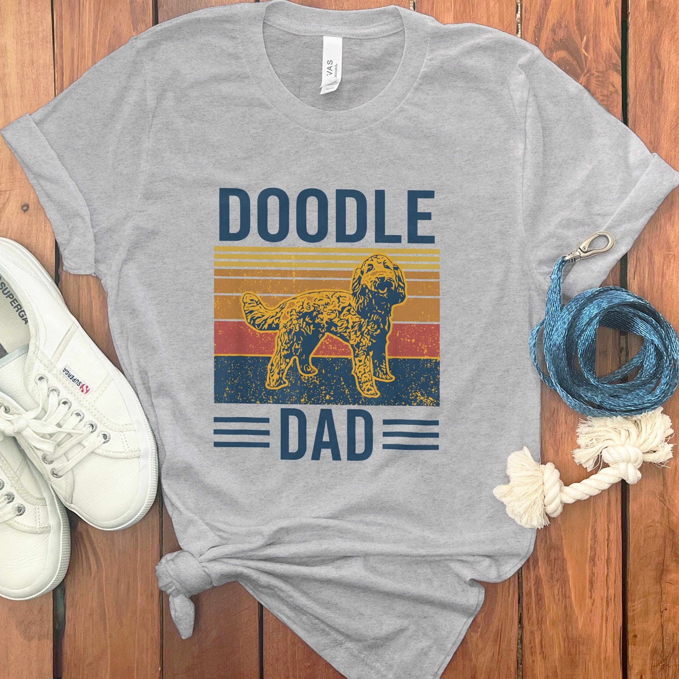 Retro Doodle Dad T-Shirt in Athletic Heather / S by Puppy Jo