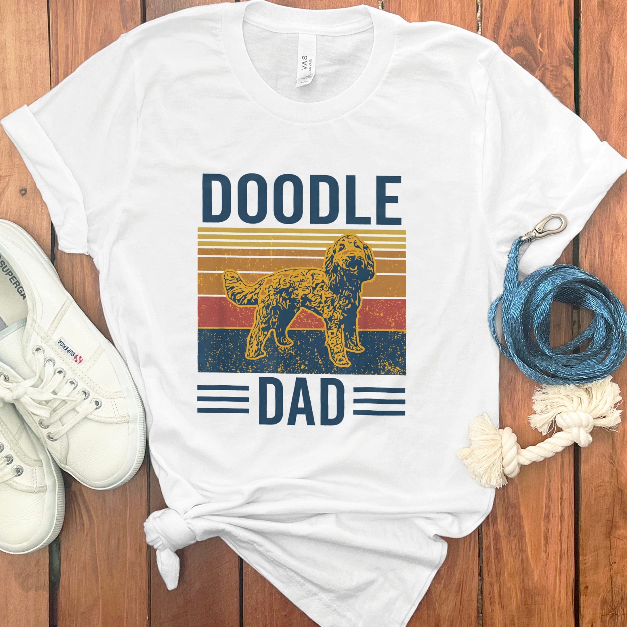 Retro Doodle Dad T-Shirt in White / S by Puppy Jo