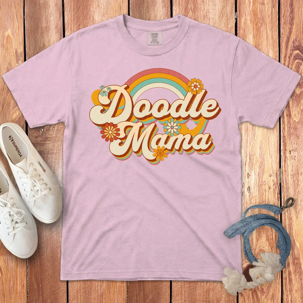 Retro Doodle Mama Signature T-Shirt in Blossom / S by Puppy Jo