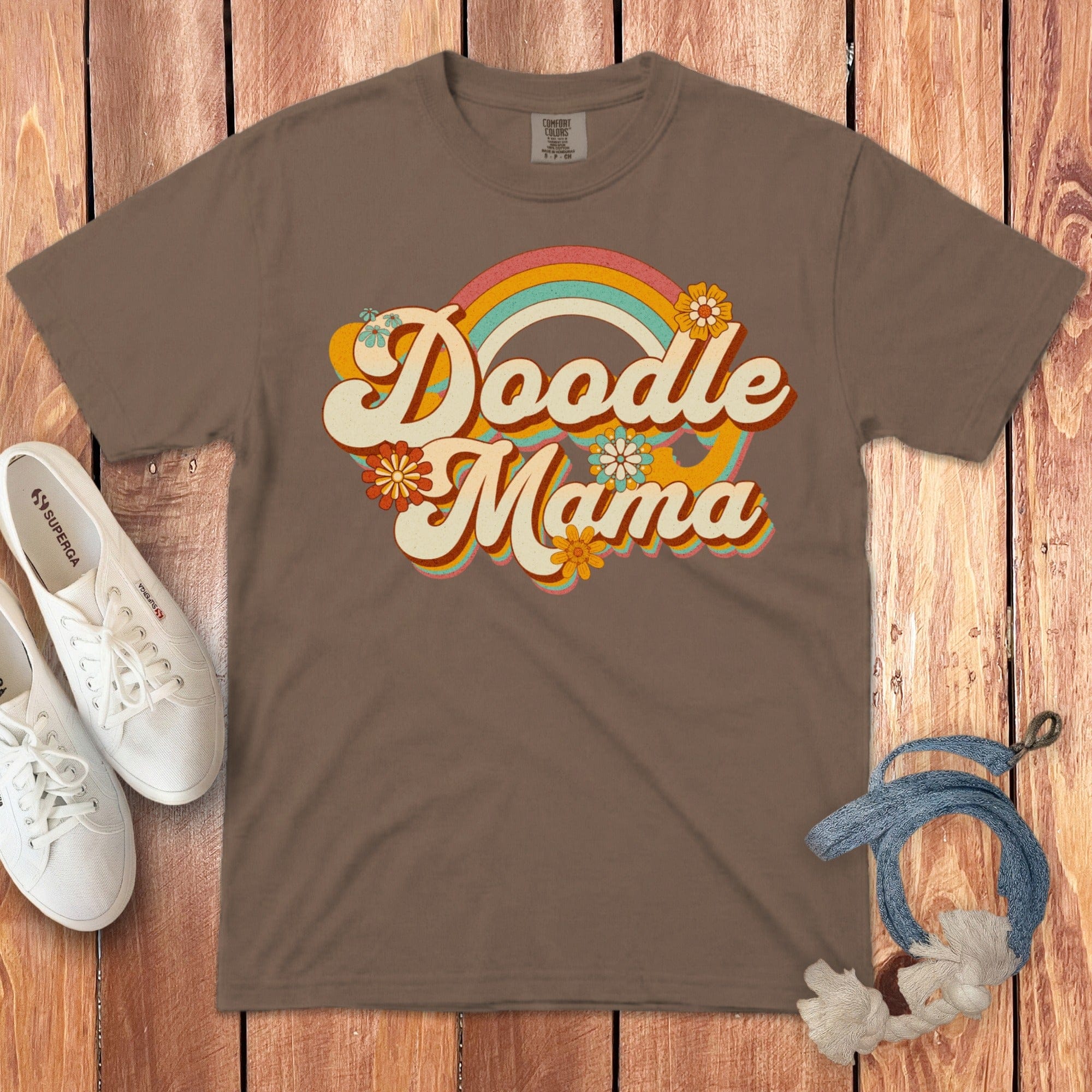 Retro Doodle Mama Signature T-Shirt in Espresso / S by Puppy Jo