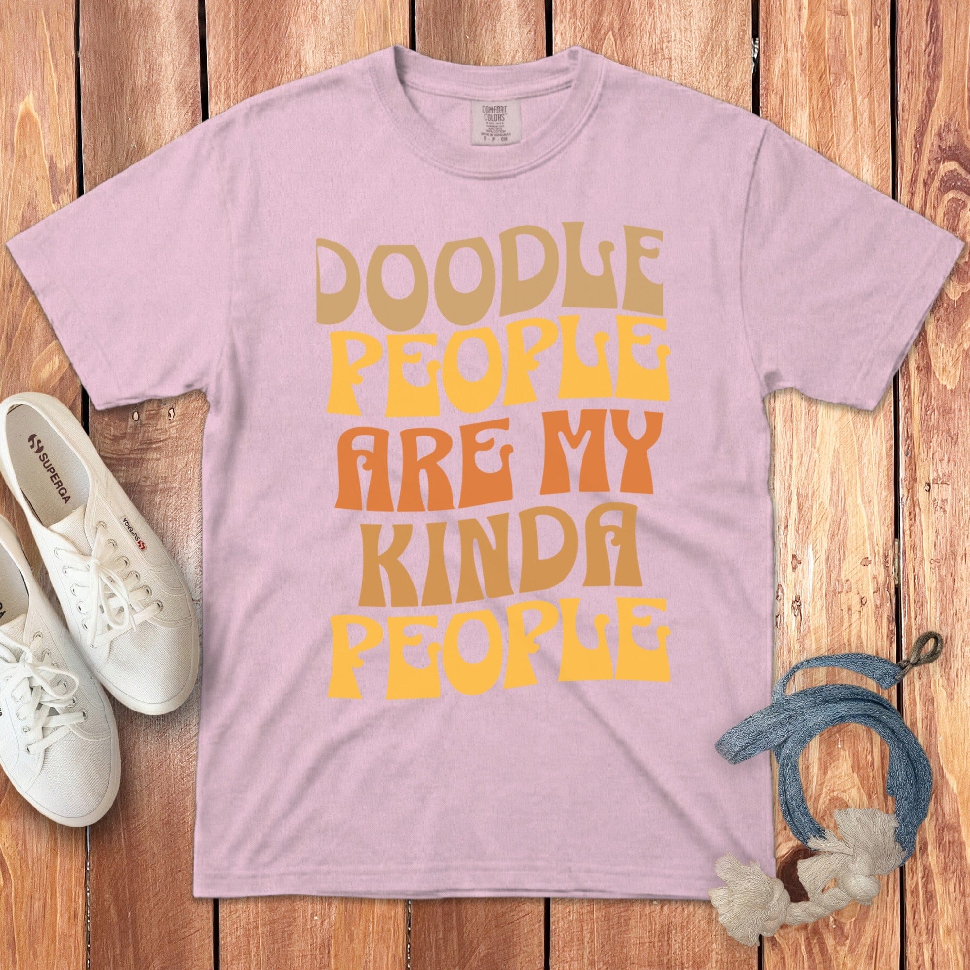 Retro Doodle People Signature T-Shirt in Blossom / S by Puppy Jo