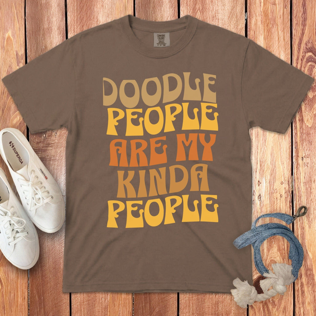 Retro Doodle People Signature T-Shirt in Espresso / S by Puppy Jo