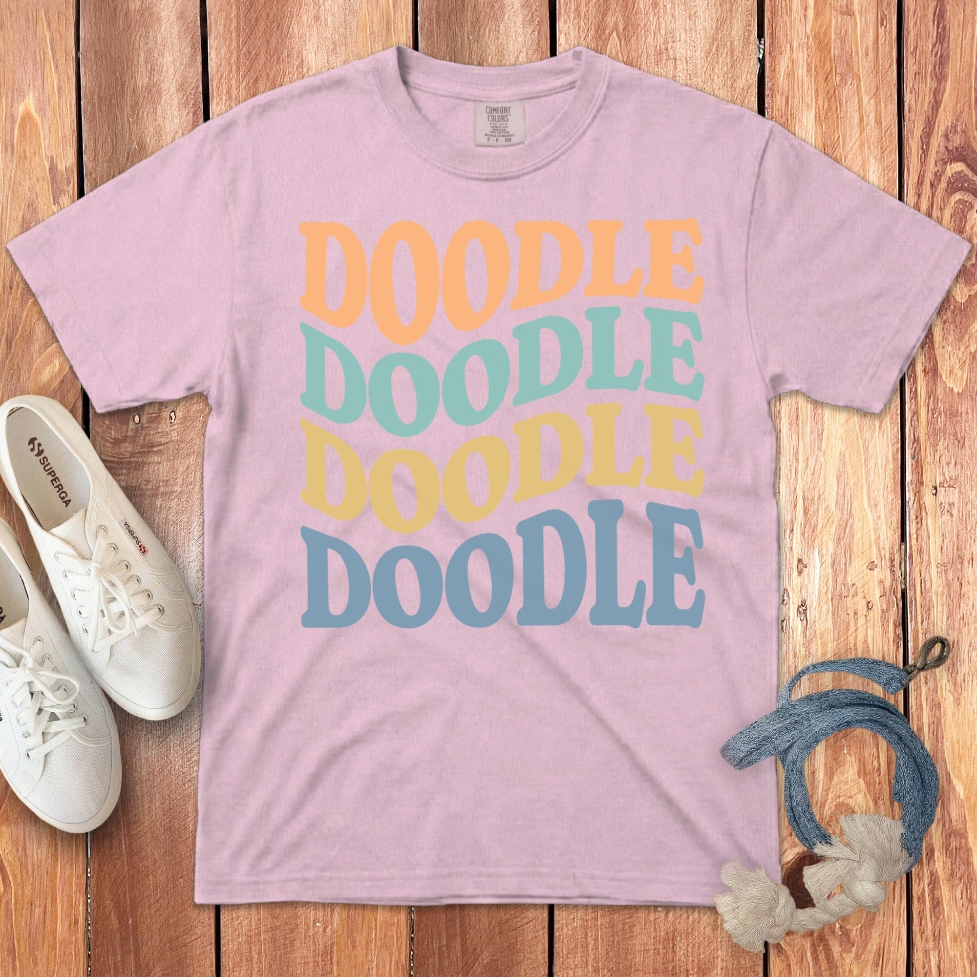 Retro Doodle Signature T-Shirt in Blossom / S by Puppy Jo