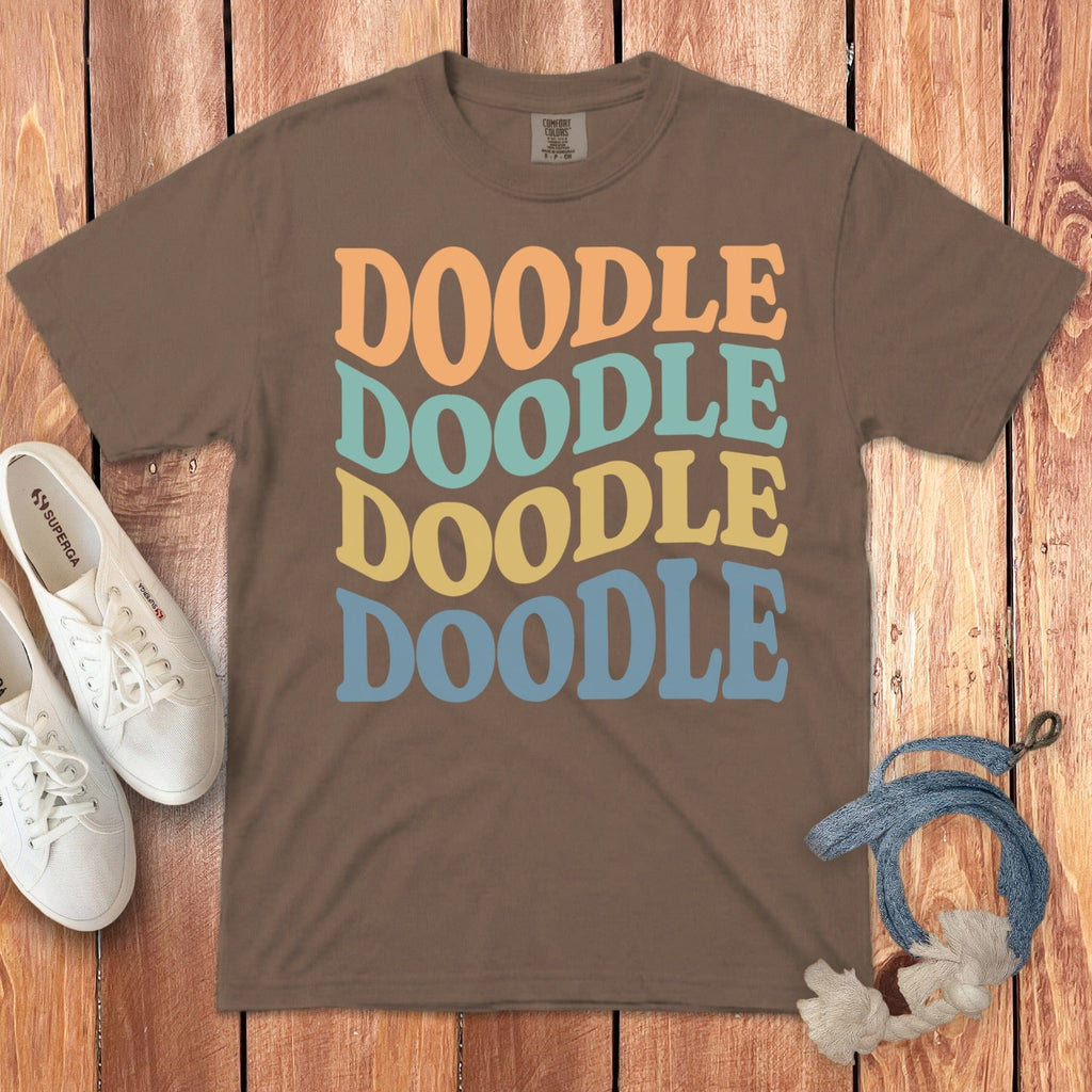 Retro Doodle Signature T-Shirt in Espresso / S by Puppy Jo