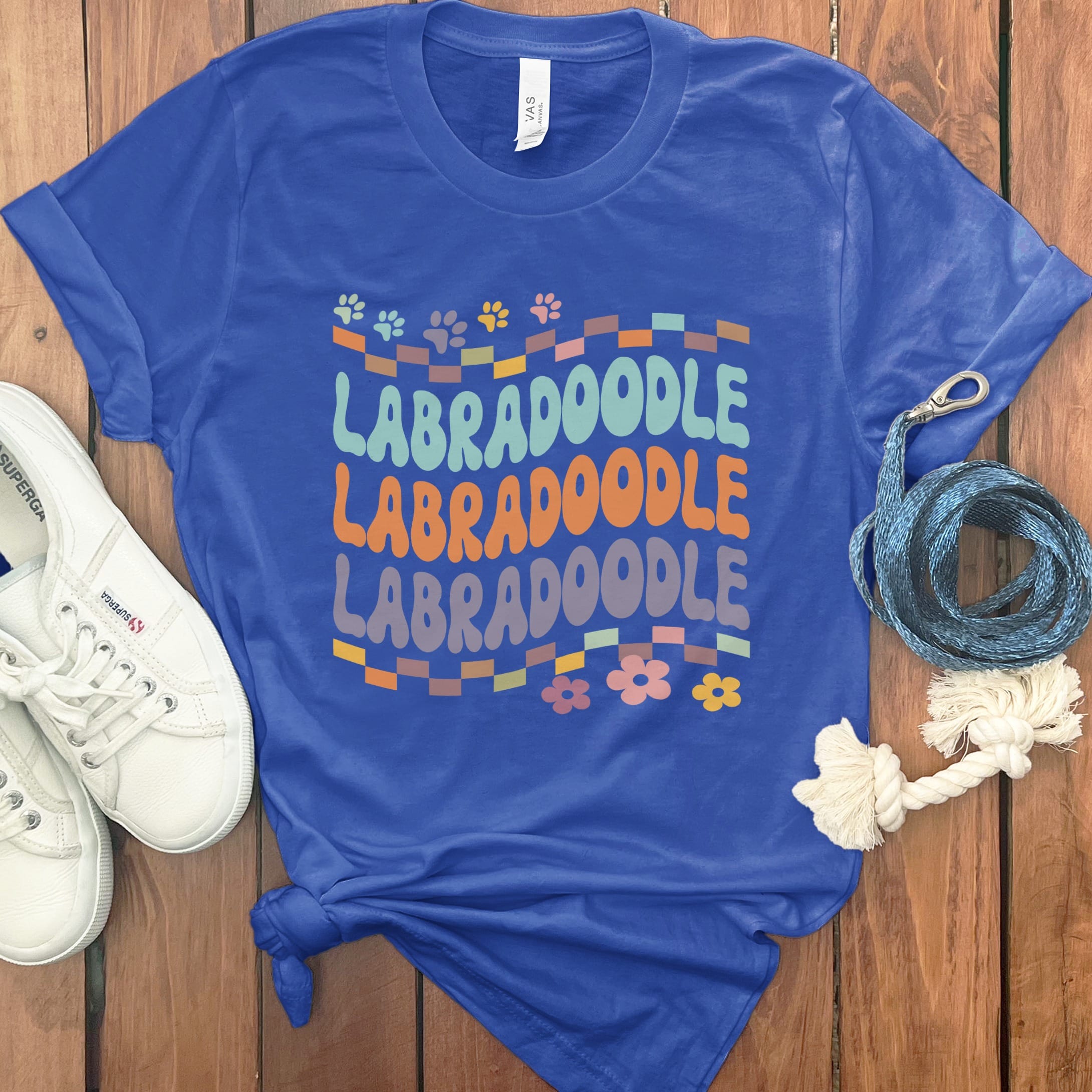 Retro Font Labradoodle T-Shirt in True Royal / M by Puppy Jo