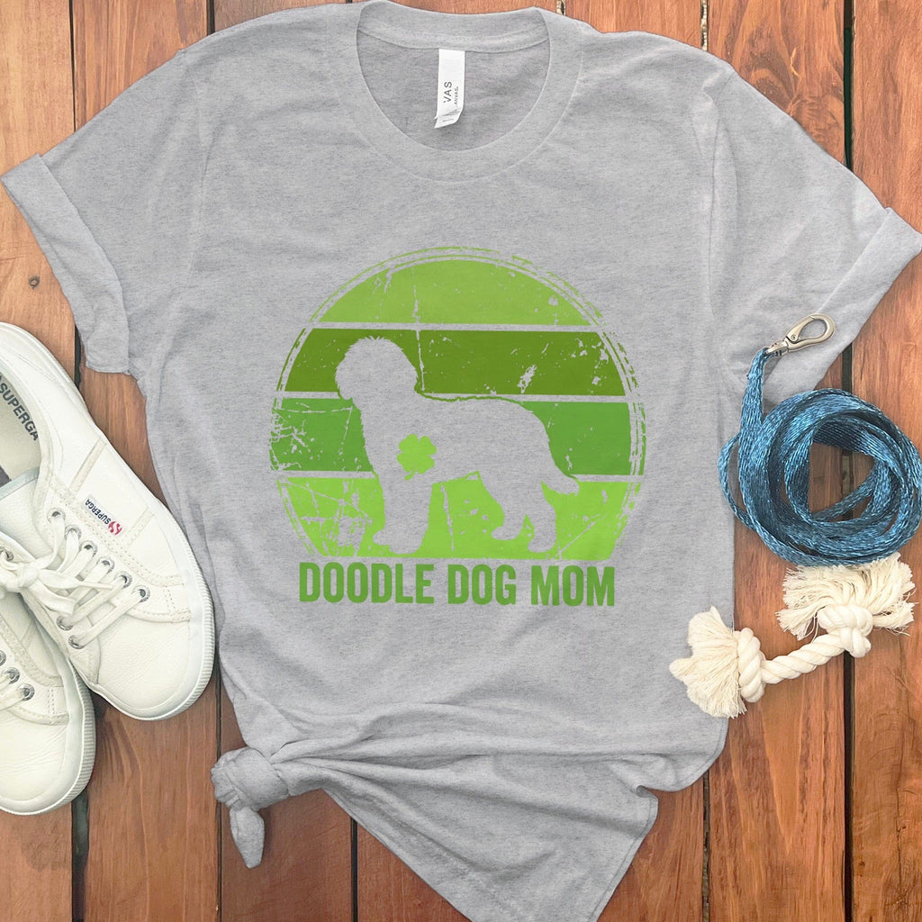 Retro Irish Doodle Mom T-Shirt in Athletic Heather / S by Puppy Jo