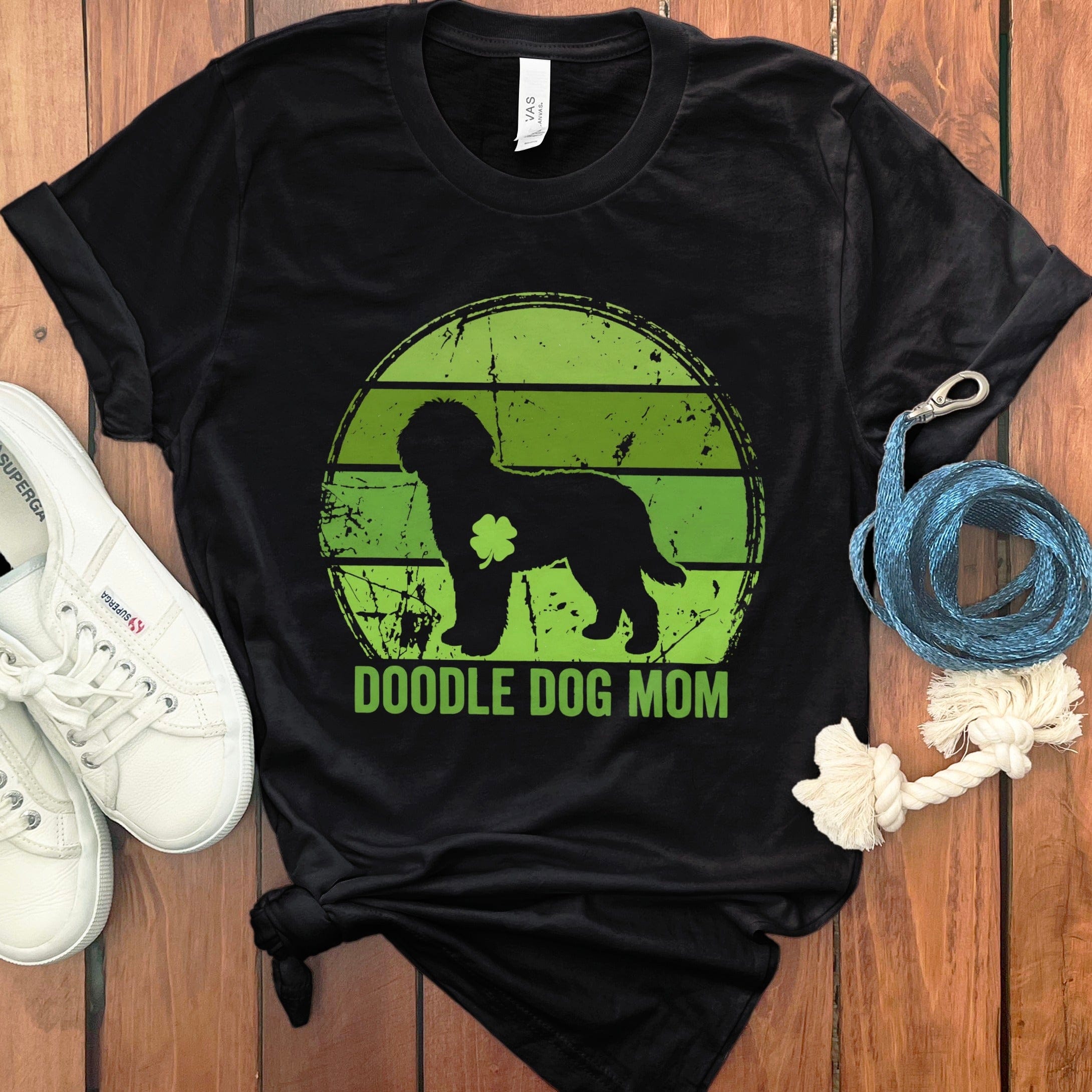 Retro Irish Doodle Mom T-Shirt in Black / S by Puppy Jo