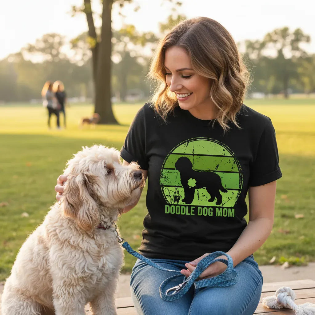 Retro Irish Doodle Mom T-Shirt in by Puppy Jo