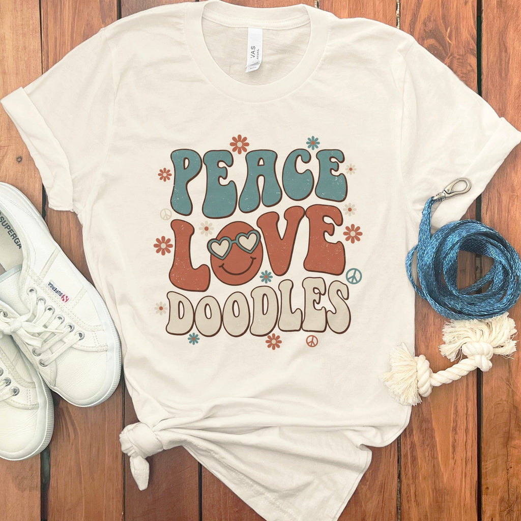 Retro Peace Doodles T-Shirt in Natural / S by Puppy Jo