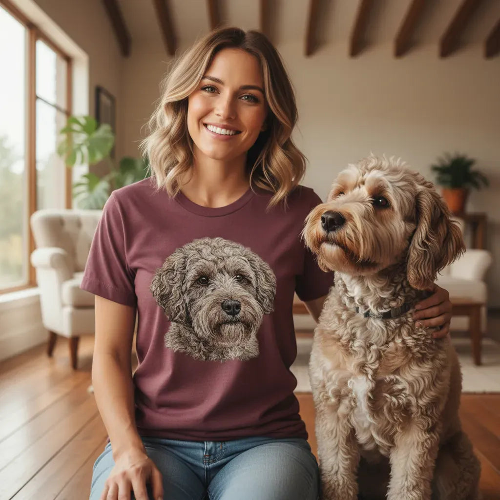 Schnoodle Faux Embroidery T-Shirt in by Puppy Jo