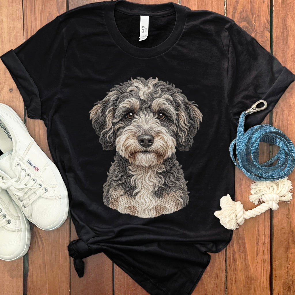 Schnoodle Faux Yarn Knit T-Shirt in Black / S by Puppy Jo