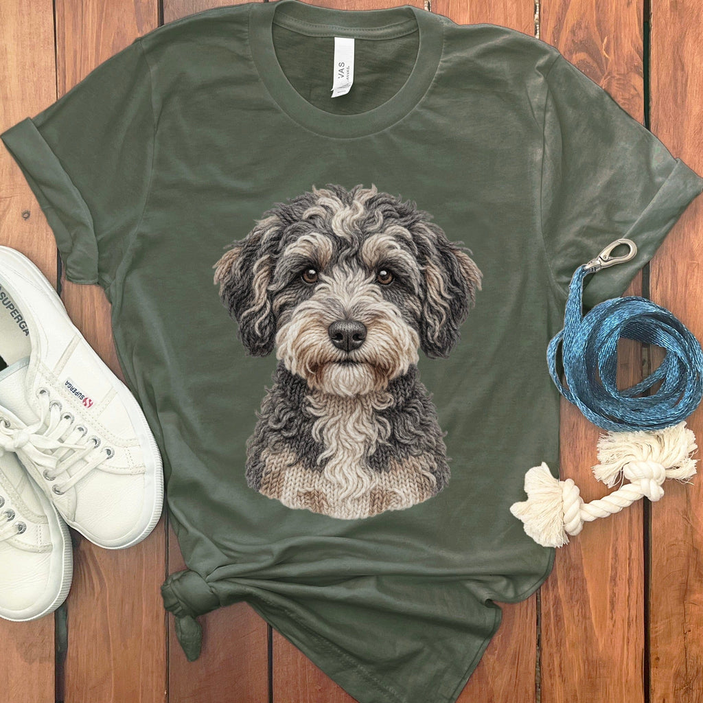 Schnoodle Faux Yarn Knit T-Shirt in Military Green / S by Puppy Jo
