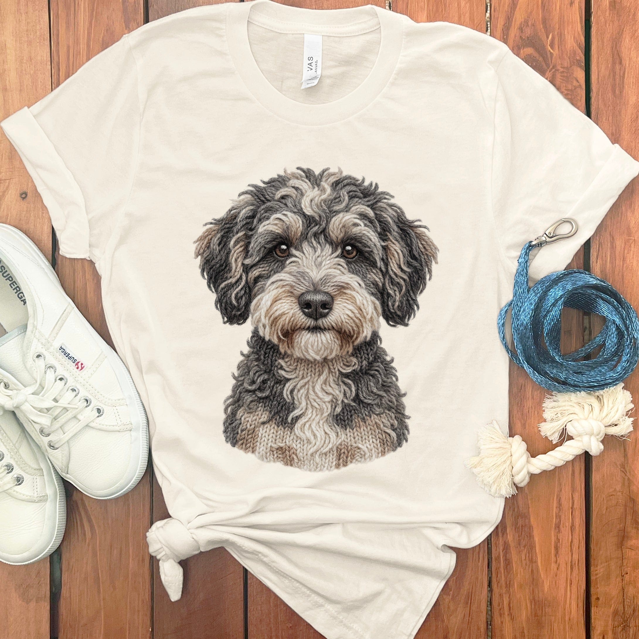 Schnoodle Faux Yarn Knit T-Shirt in Natural / S by Puppy Jo