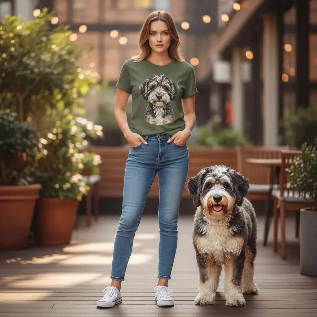 Schnoodle Faux Yarn Knit T-Shirt in by Puppy Jo
