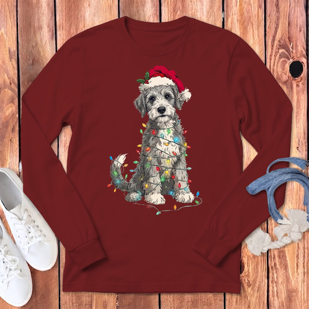 Schnoodle Holiday Long Sleeve T-Shirt in Cardinal / S by Puppy Jo