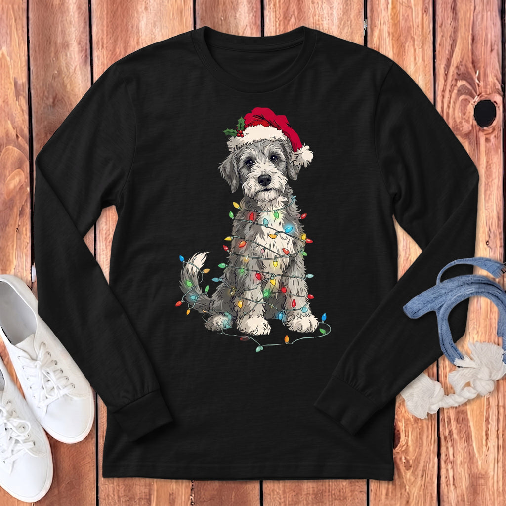 Schnoodle Holiday Long Sleeve T-Shirt in Dark Grey Heather / S by Puppy Jo