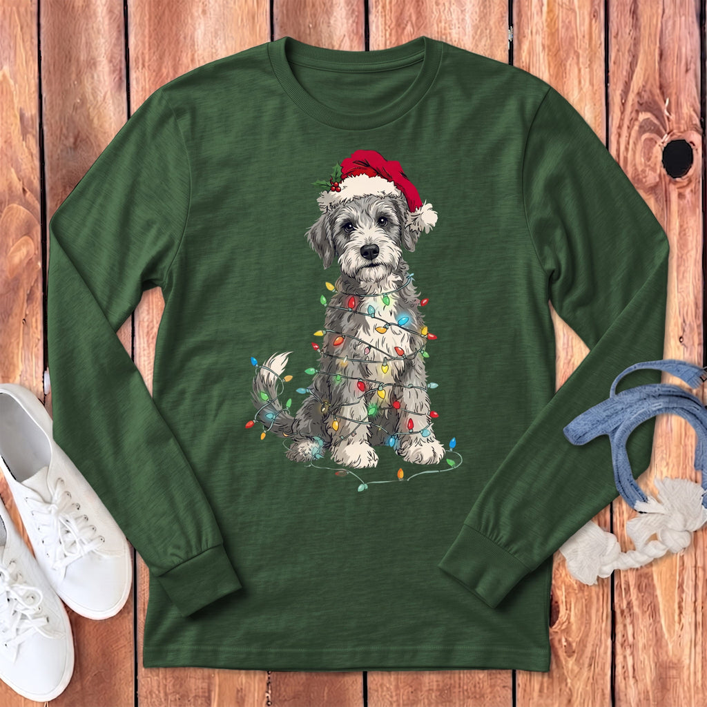 Schnoodle Holiday Long Sleeve T-Shirt in Heather Forest / S by Puppy Jo