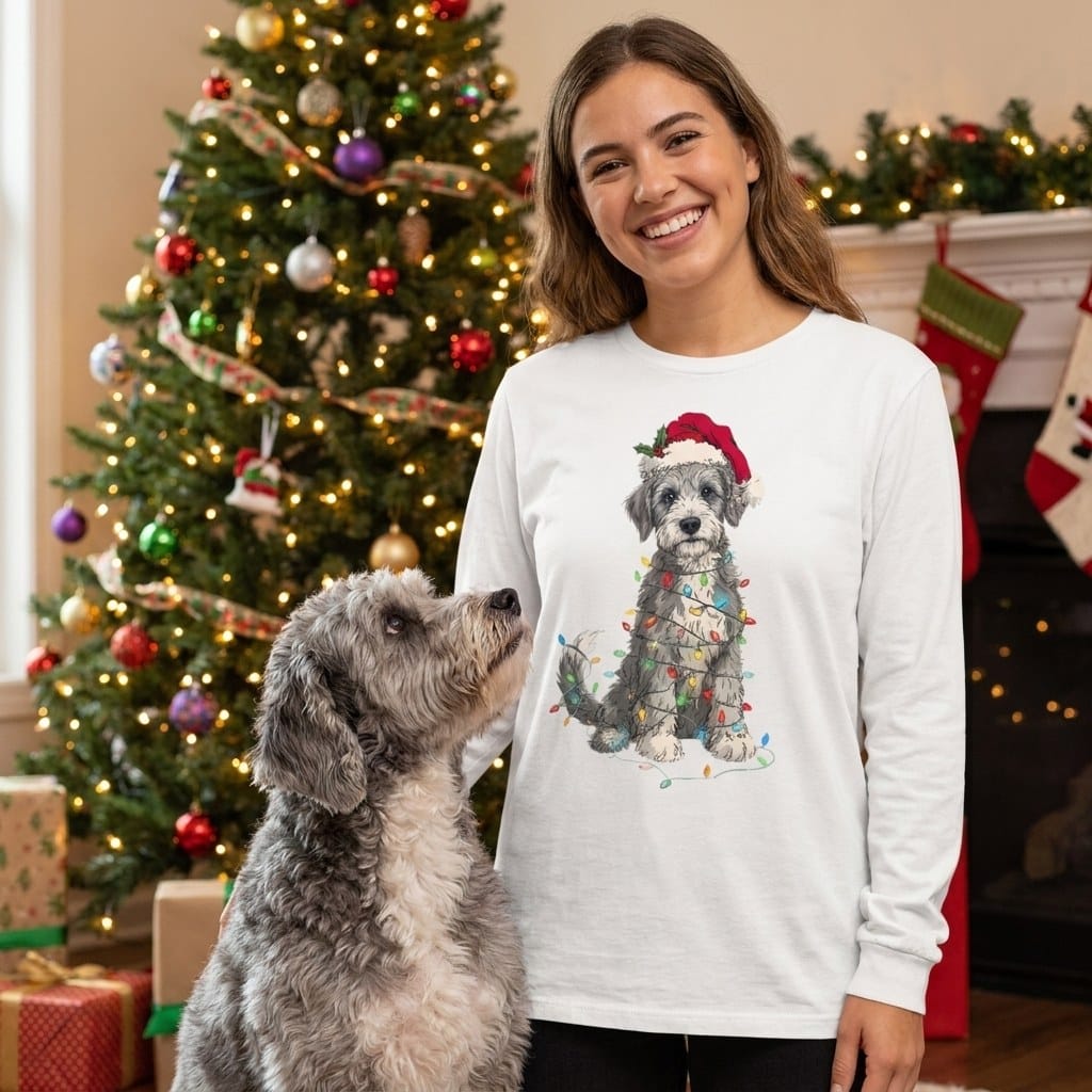 Schnoodle Holiday Long Sleeve T-Shirt in by Puppy Jo