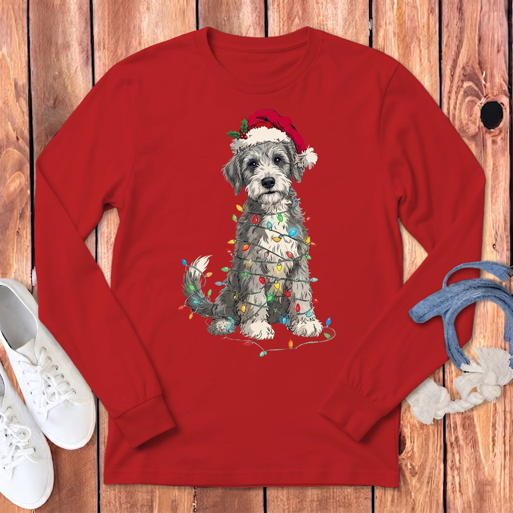Schnoodle Holiday Long Sleeve T-Shirt in Red / S by Puppy Jo