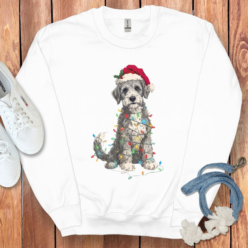 Schnoodle Holiday Sweatshirt in White / S by Puppy Jo