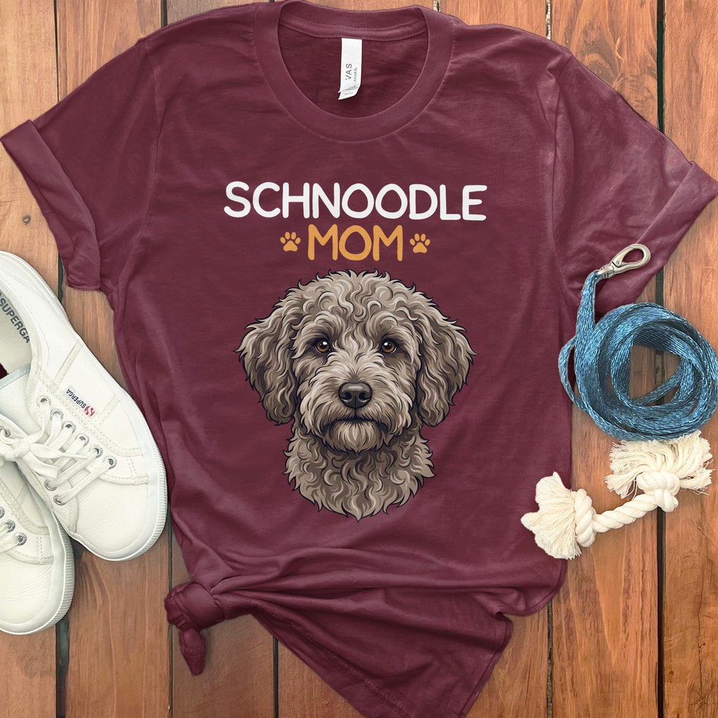 Schnoodle Mom Paw T-Shirt in Maroon / S by Puppy Jo