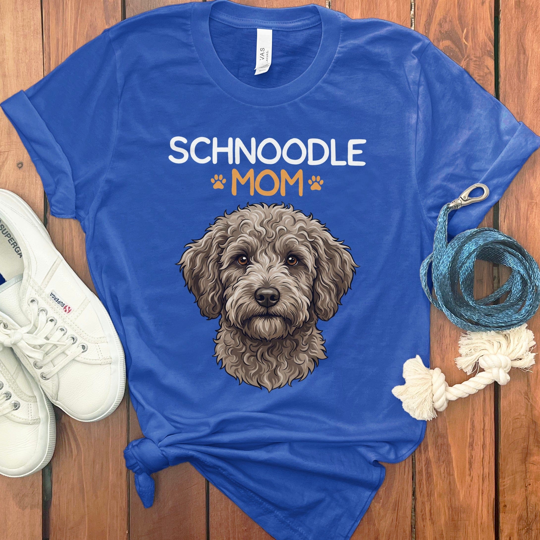 Schnoodle Mom Paw T-Shirt in True Royal / S by Puppy Jo