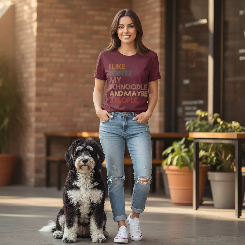 Schnoodle Three People T-Shirt in by Puppy Jo