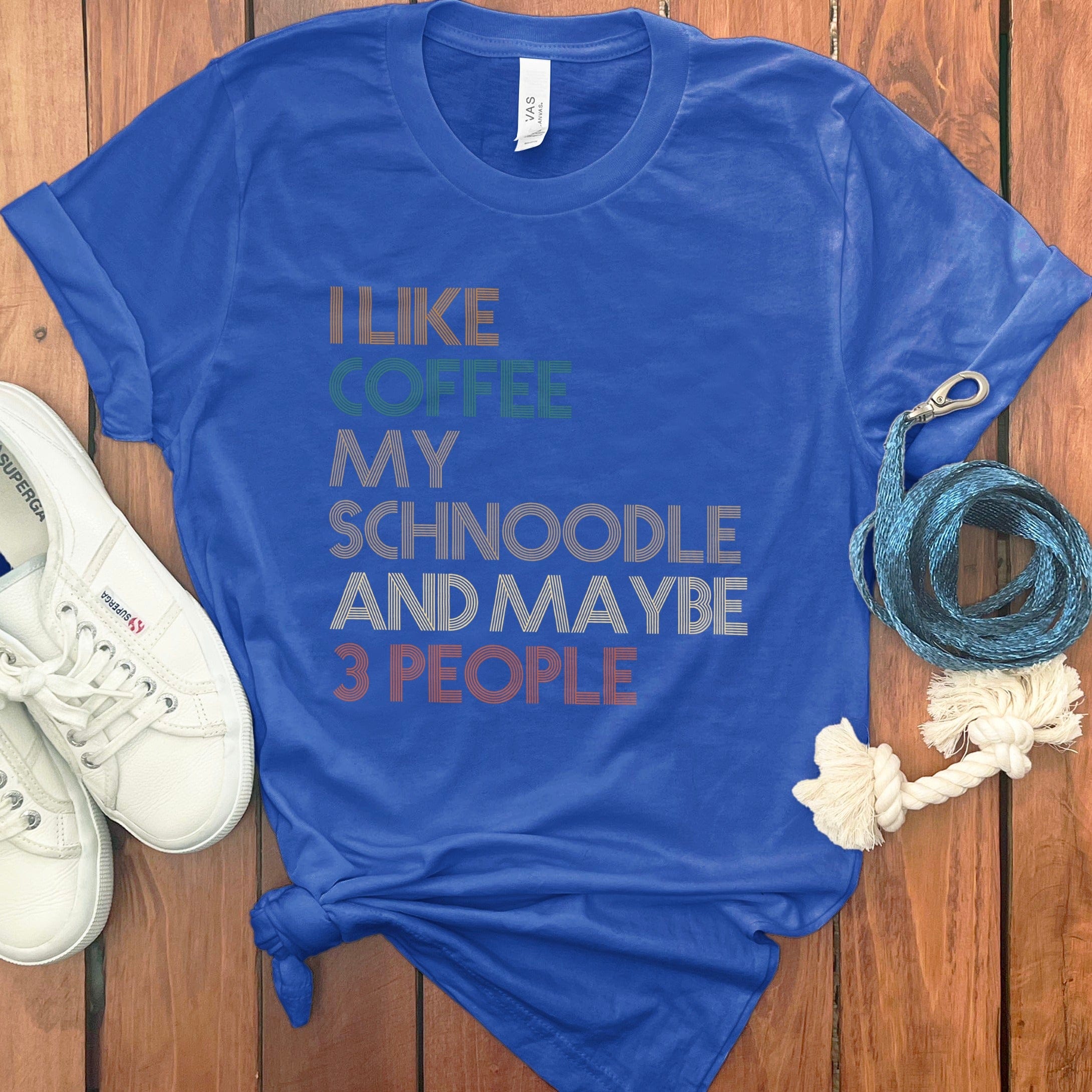 Schnoodle Three People T-Shirt in True Royal / S by Puppy Jo