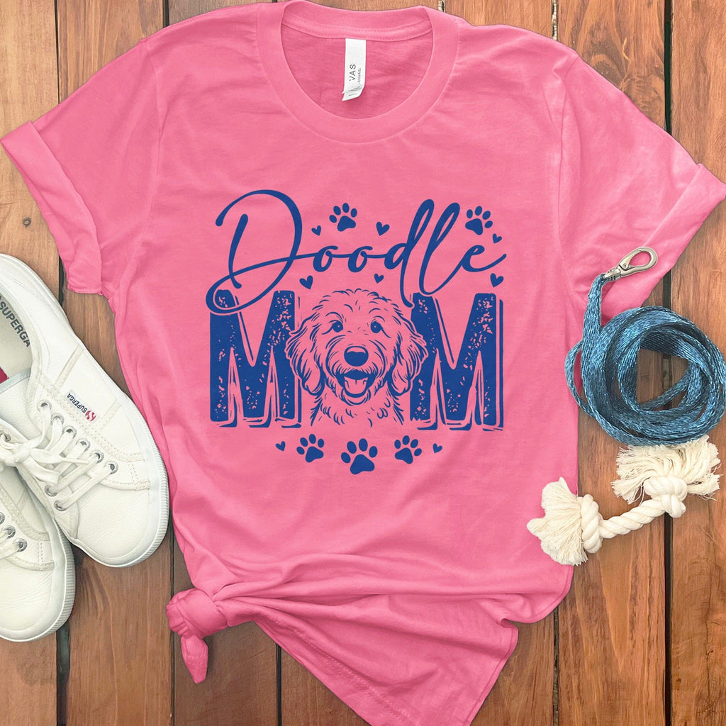 Script Doodle Mom Heart T-Shirt in Charity Pink / S by Puppy Jo