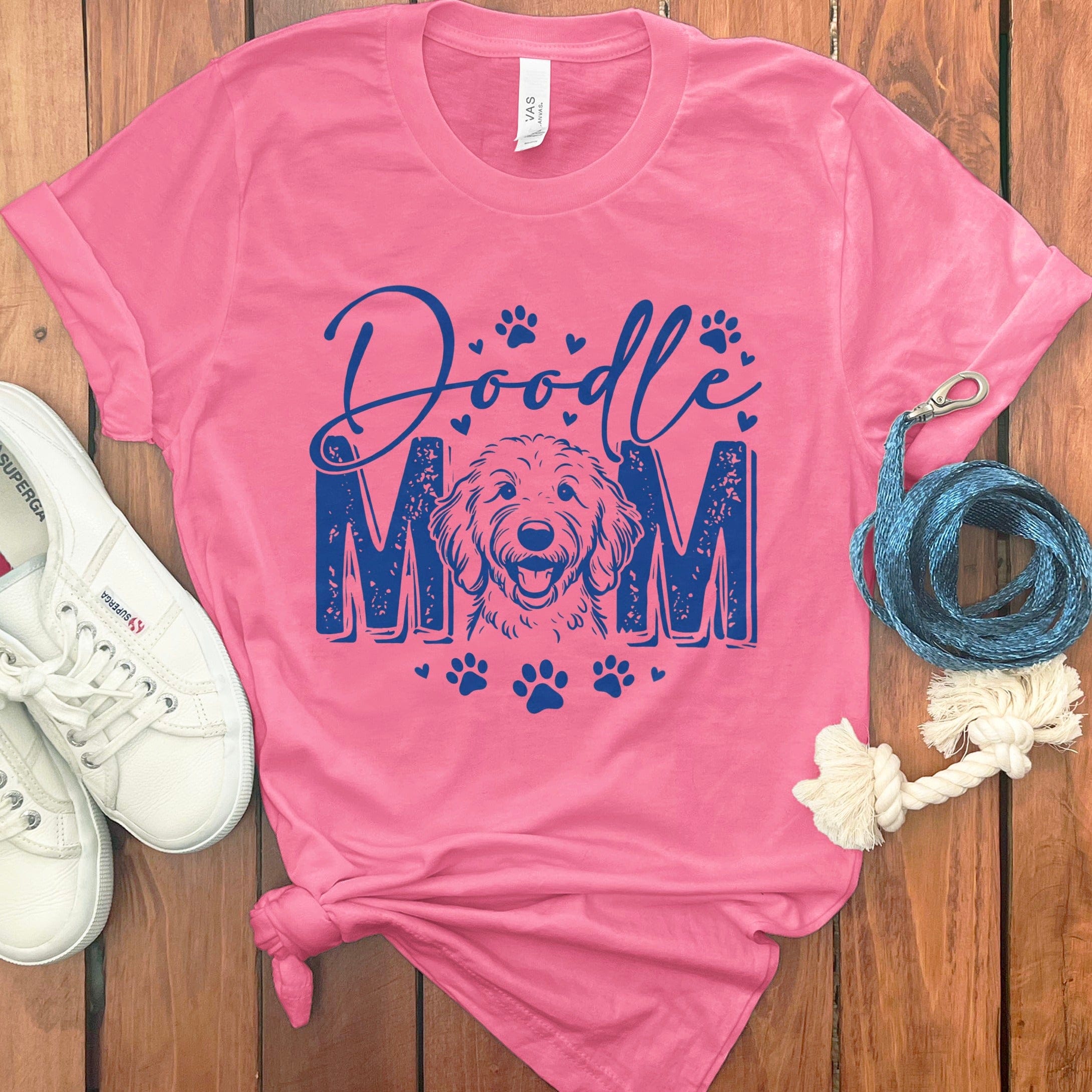 Script Doodle Mom Heart T-Shirt in Charity Pink / S by Puppy Jo